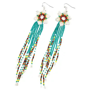 E - Long Seed Bead Flower Tassel
