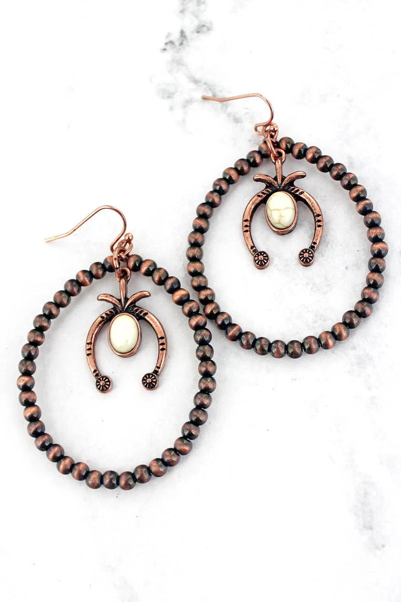 E - Navajo Inspired Pearl Hoop