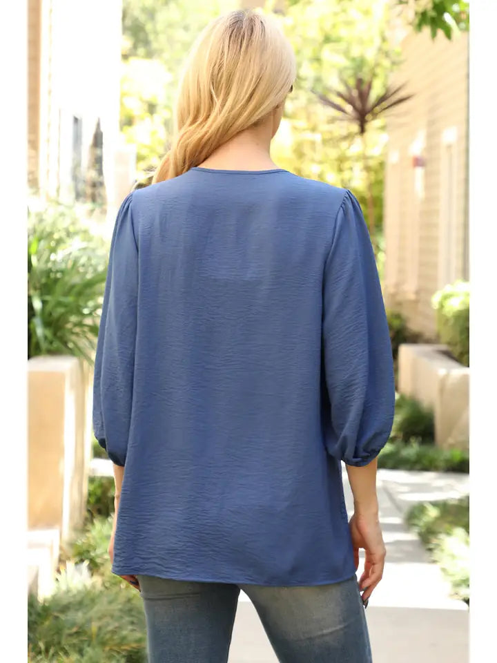 Elastic Tunnel Sleeve V Neck
