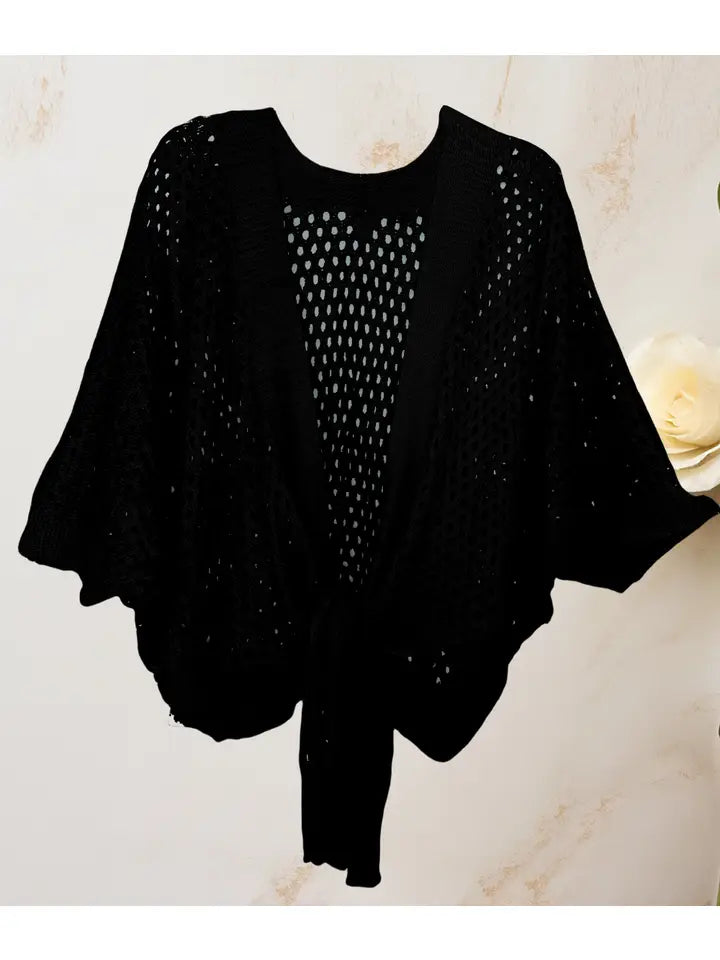Eyelet Open Knit Cardigan