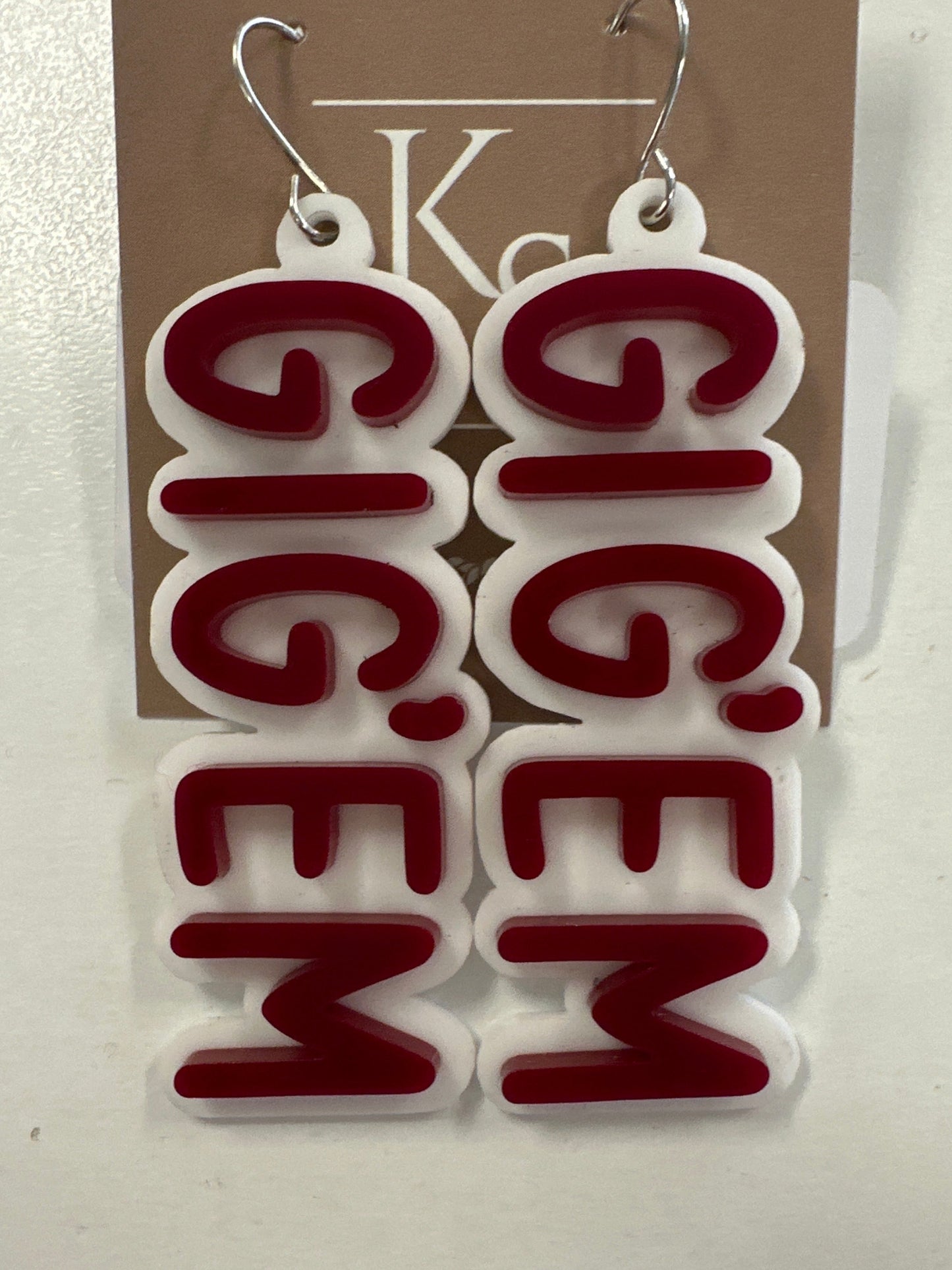 KS Mascot Script Earrings