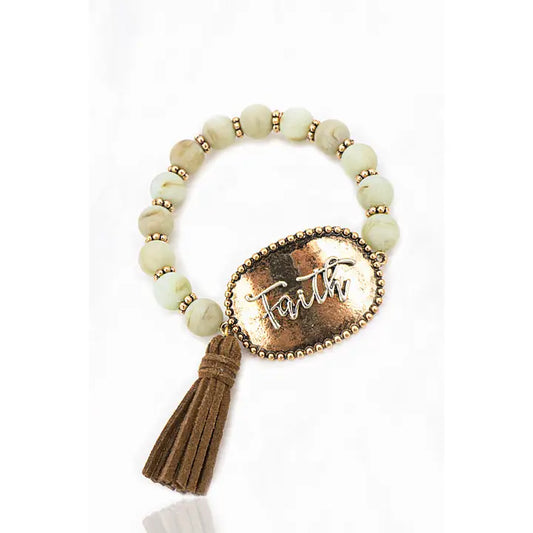 Faith Bead Stretch Bracelet