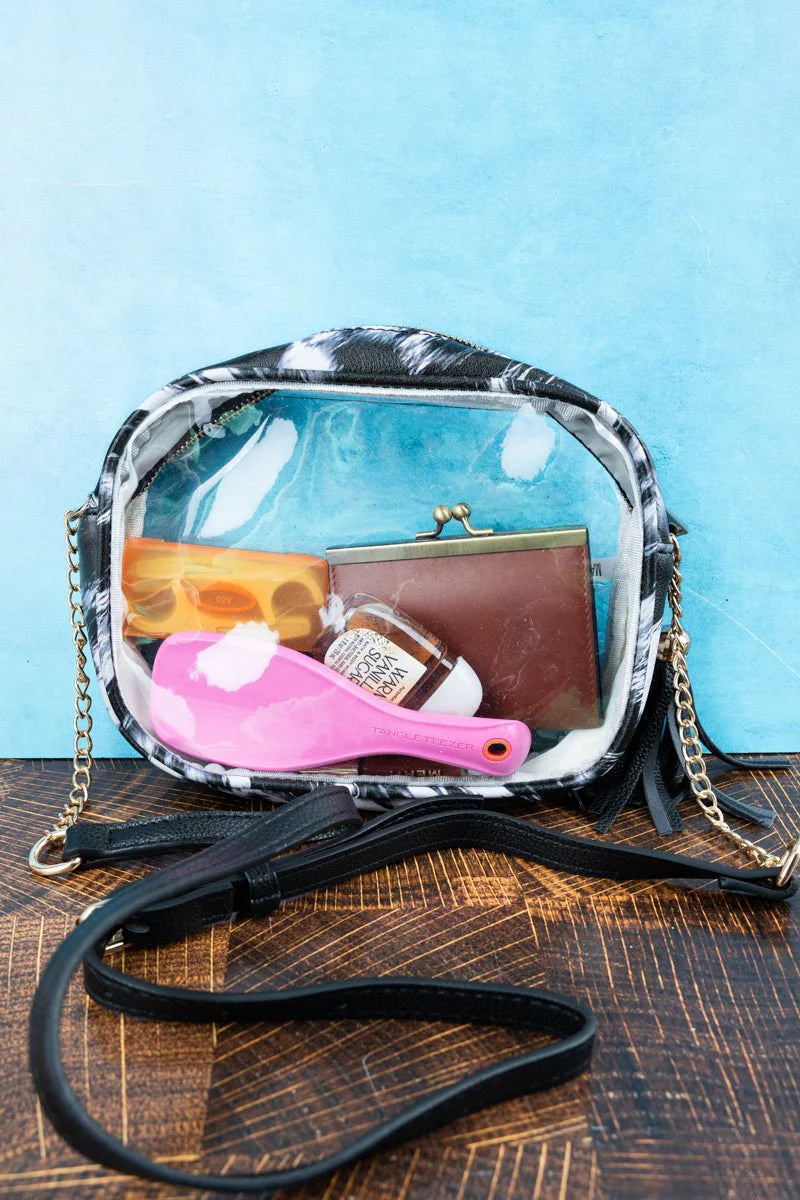 Faux Leather Clearview Crossbody