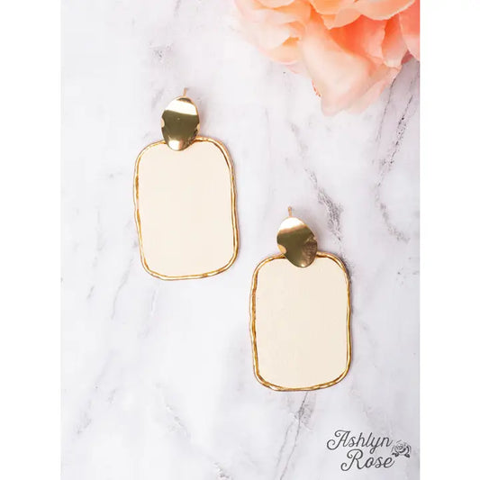 Faux Leather Square Stud Earrings