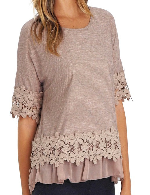 Flare Lace Trim Top