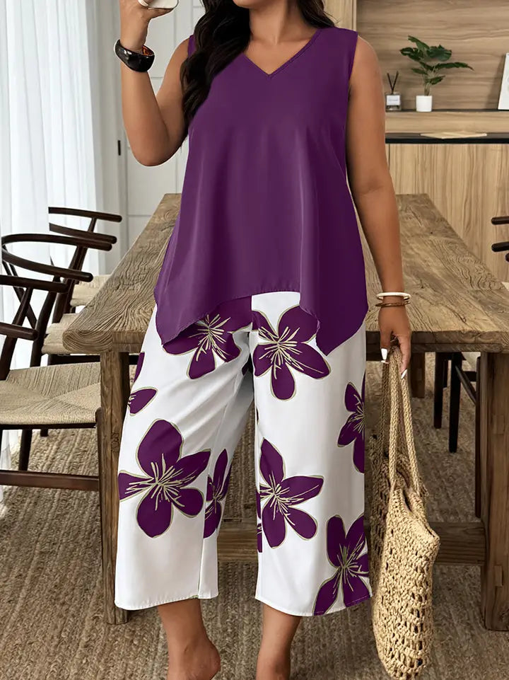 Floral Patchwork Capri Set