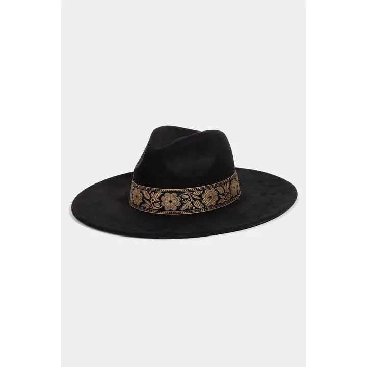 Flower Ribbon Bow Fedora Hat