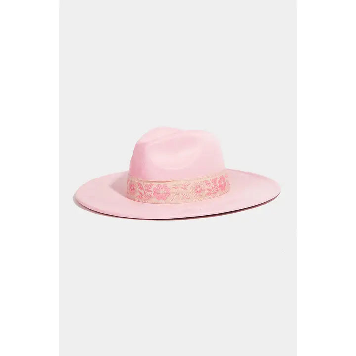 Flower Ribbon Bow Fedora Hat