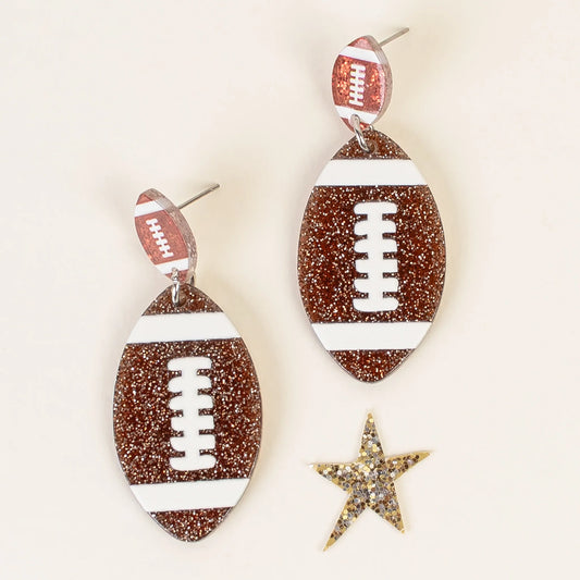 Football Glitter Stud Dangles