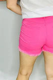 Fuchsia Distressed Shorts