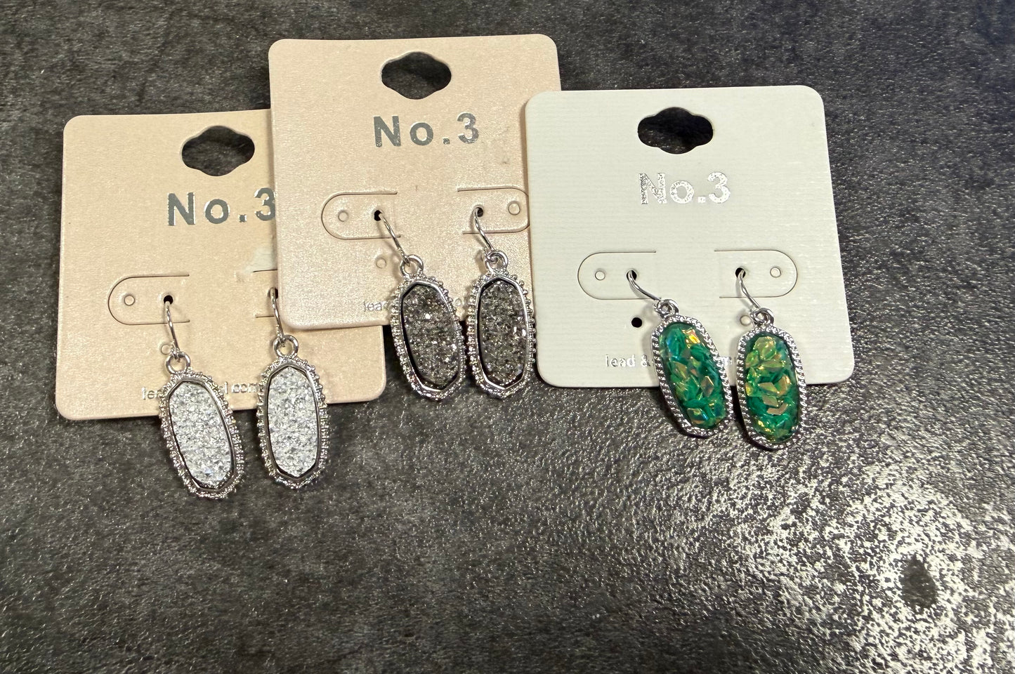 E - Silver Druzy Dangles