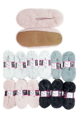 Fuzzy Faux Fleece Sock Slippers