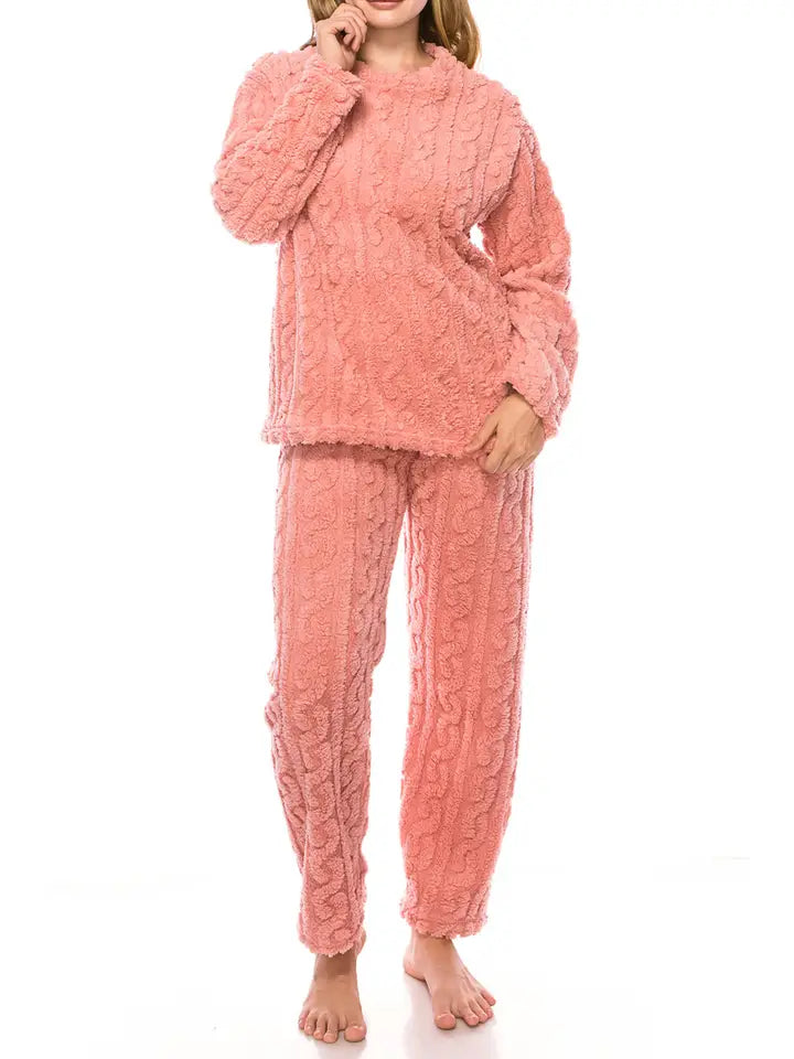 Fuzzy Sherpa Fleece Pajama Set