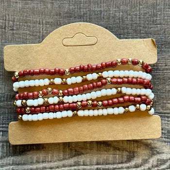 Game Day Seed Bead Friendship Bracelet