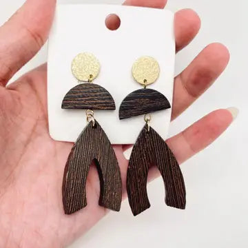Geometic Wooden Earrings
