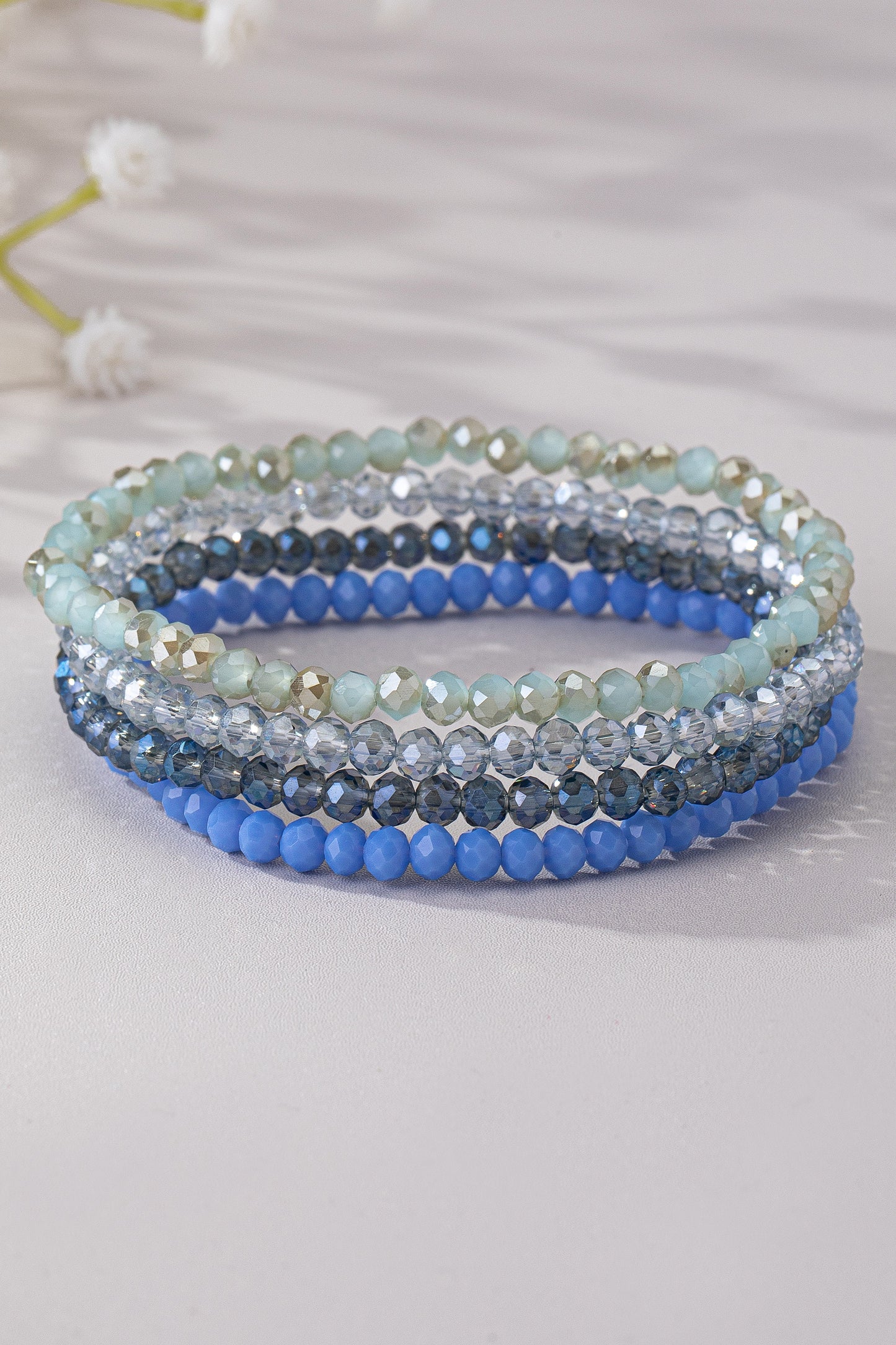 Glass Bead Stretch Bracelet Set