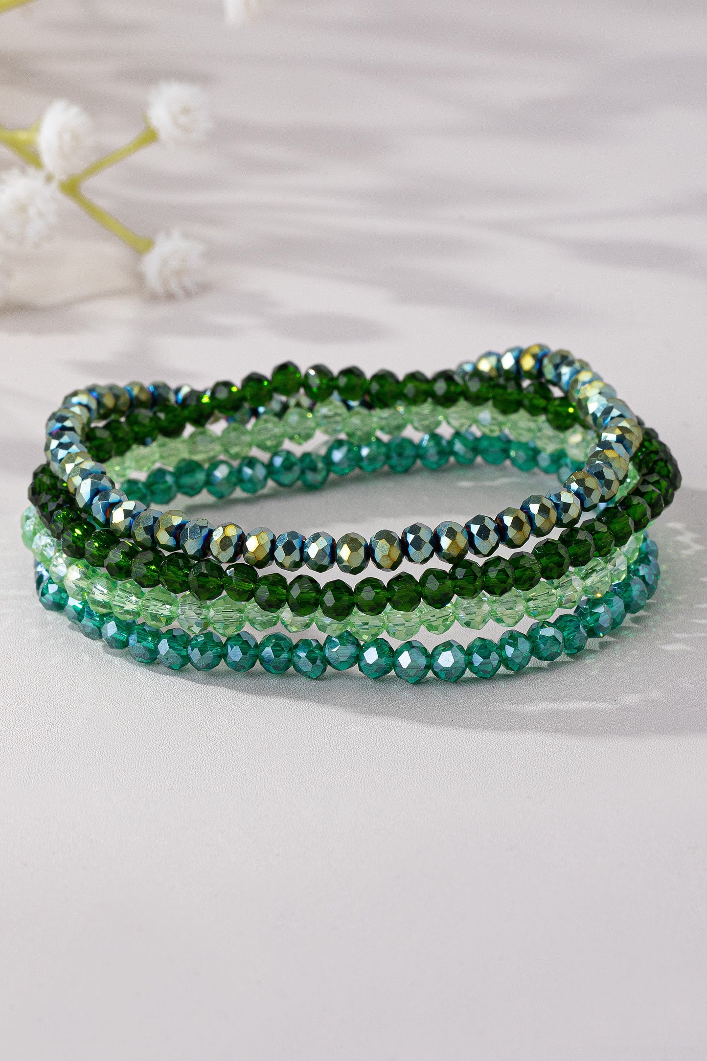 Glass Bead Stretch Bracelet Set