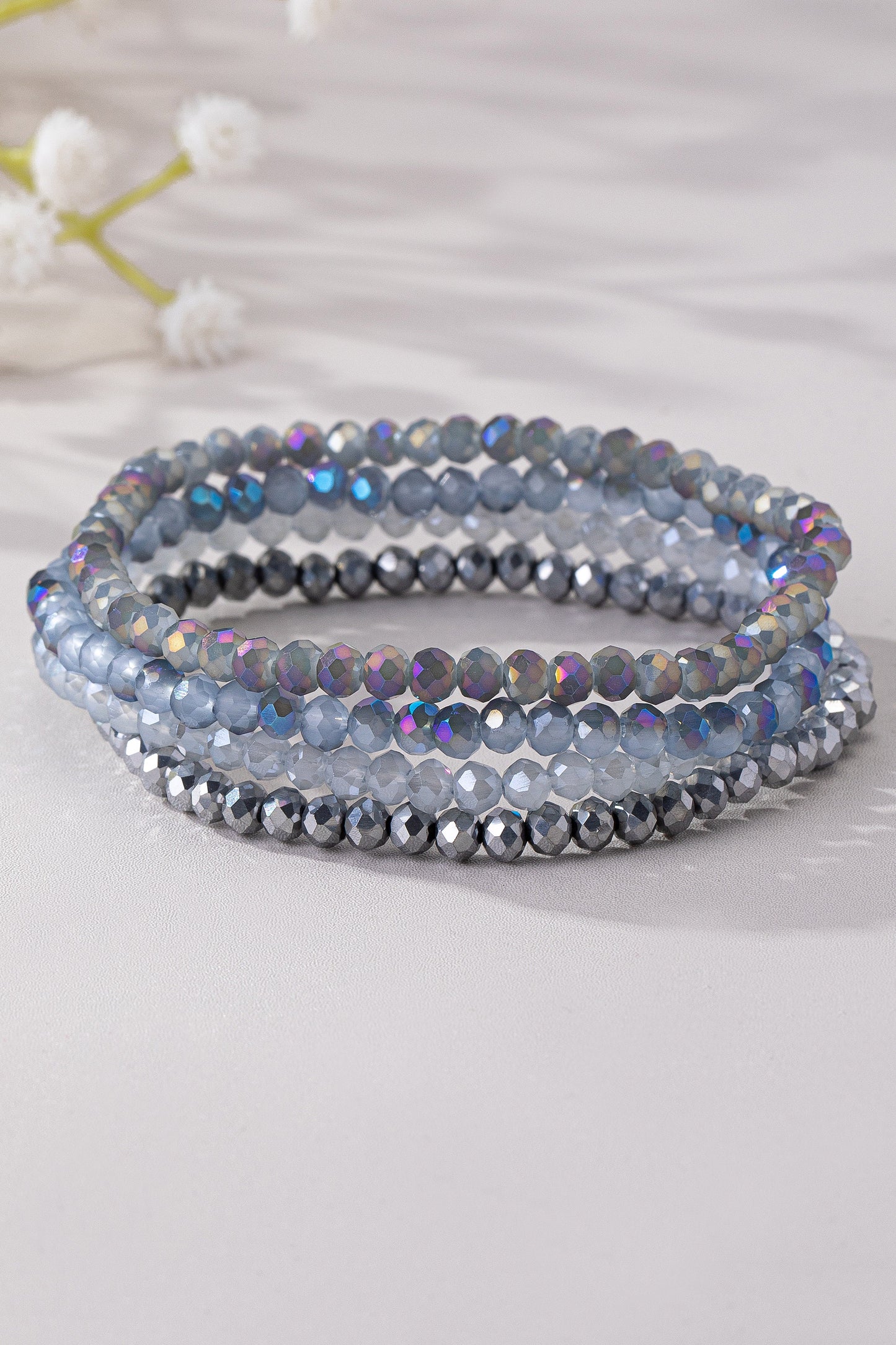 Glass Bead Stretch Bracelet Set