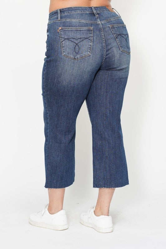 HW Back Pocket Crop Wide Pants