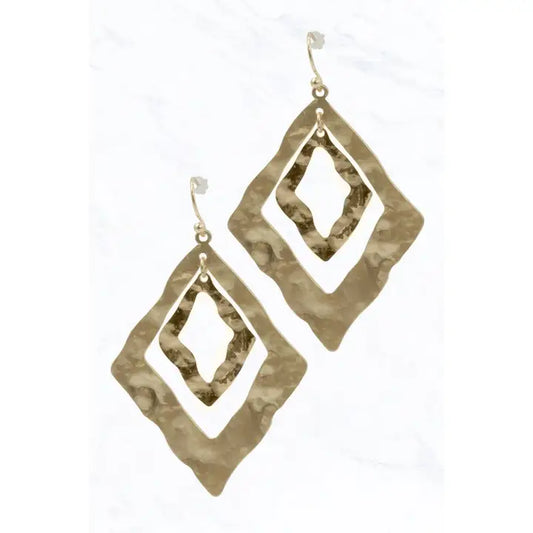 Hammered Geometric Earrings
