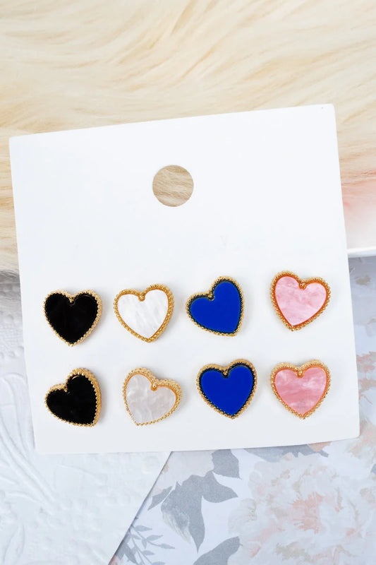 Happy Life Heart Earring Set