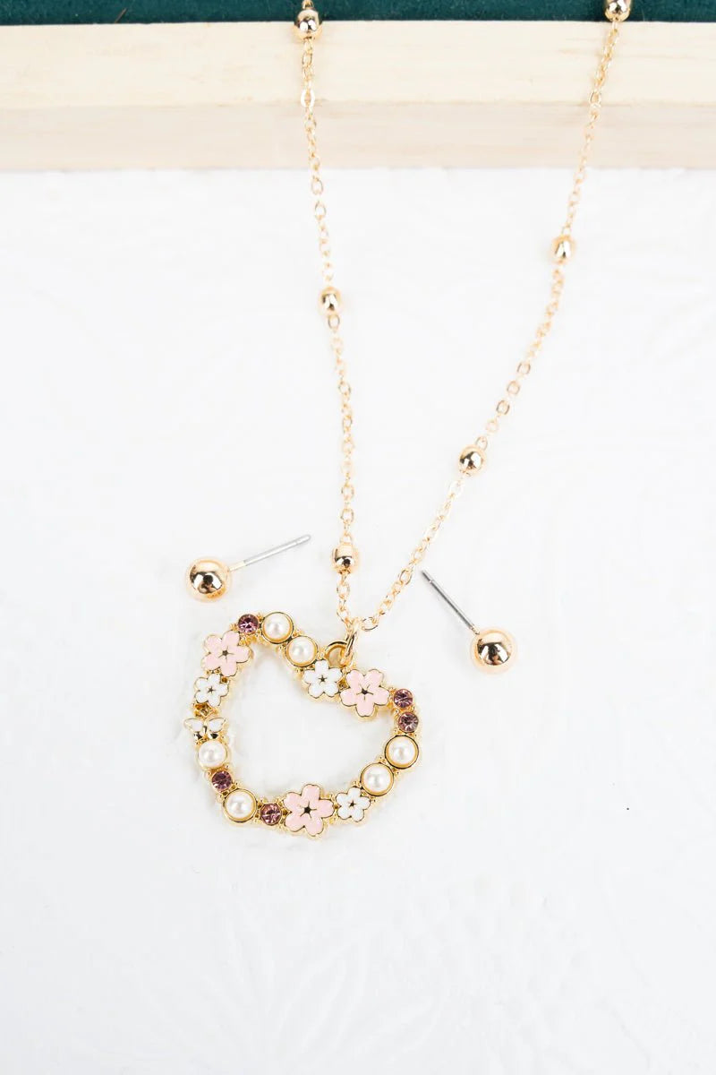 Heart In Bloom Necklace Set