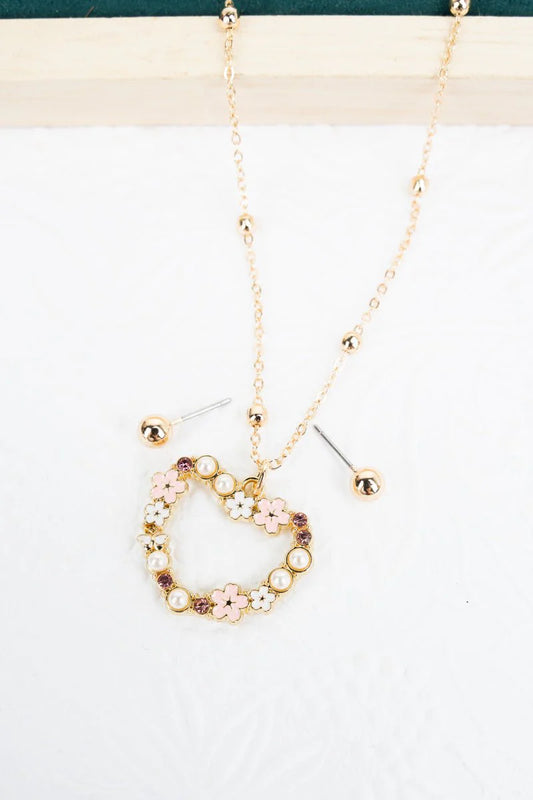 Heart In Bloom Necklace Set