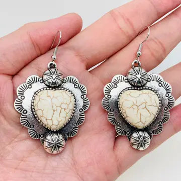 Heart Shape Stone Charm Dangles