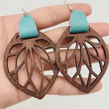Hollow Wood Earrings
