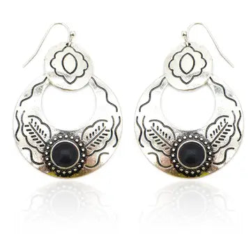 Howlite Stone Metallic Earrings