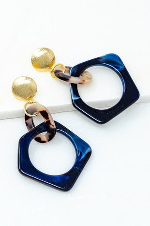 Irregular Shape Resin Hoop Earrings