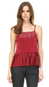 Lace Neckline Satin Camisole