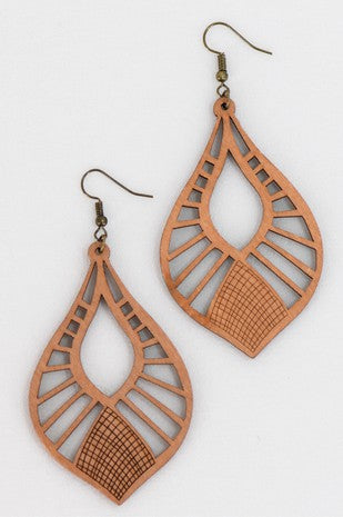 Laser Cut Wood Earrings