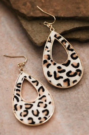 Leo Print Leather Dangles