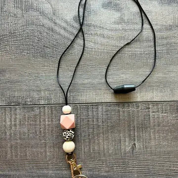 Leopard Print Silicone Beaded Lanyard