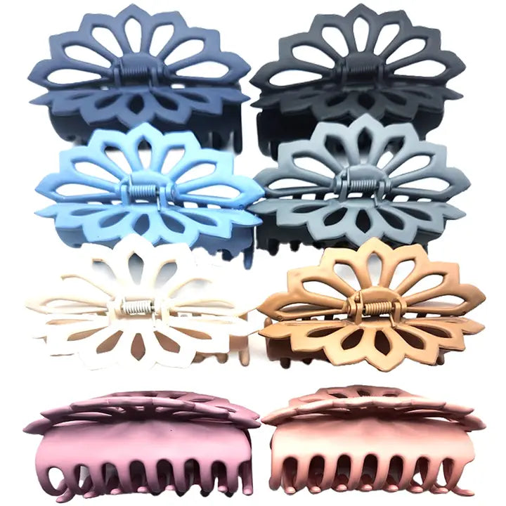 Lg Flower Petal Hair Claw Clip