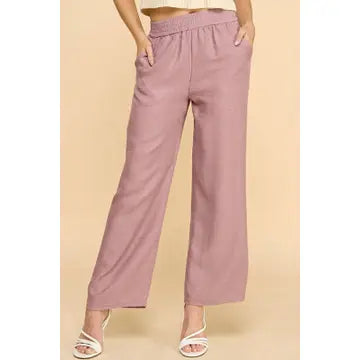Linen Inspired Straight Leg Pants