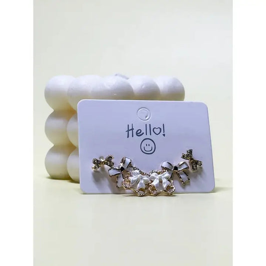 Little Bear and Bow Earrings