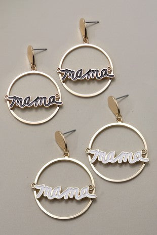 Mama Circle Drop Earrings