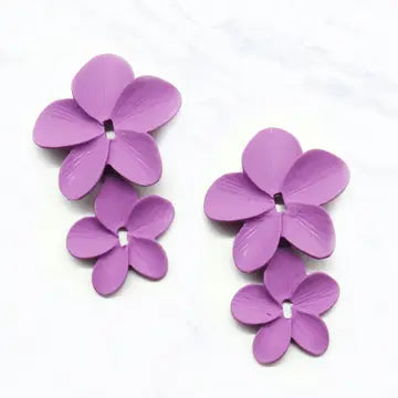 Metal Double Flower Dangles