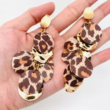 Metal Leopard Earrings