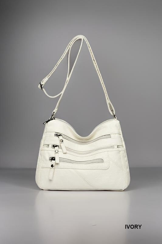 Multi Zipper Pocket Crossbody