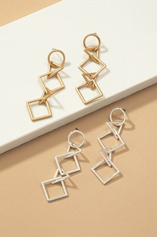 Multiple Geo Linear Drop Earrings