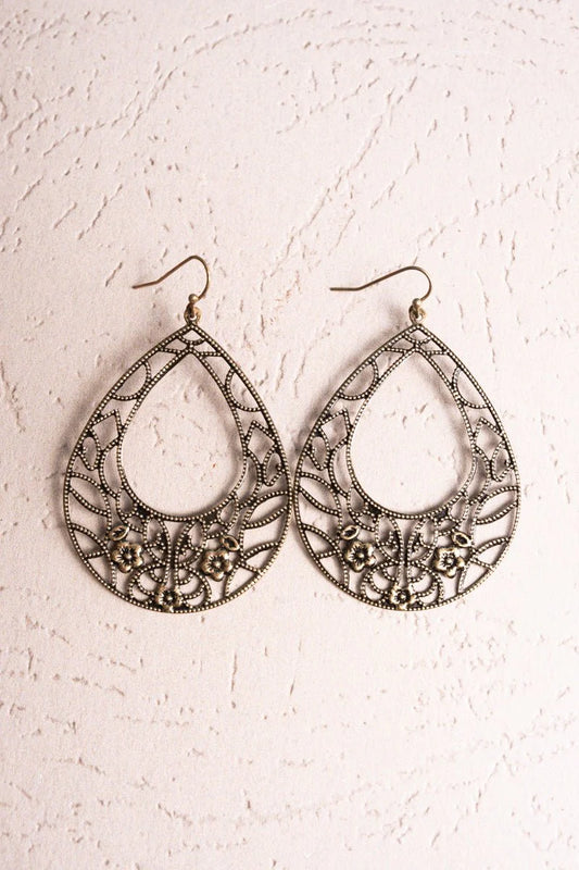 Ornate Teardrop Filigree Earrings