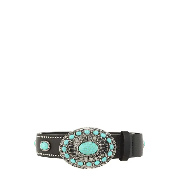 Oval Bohemia Turq Buckle Belt