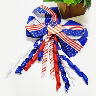 Patriotic 7" Curly Hair Bow