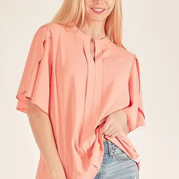 Petal Flutter Sleeve Blouse