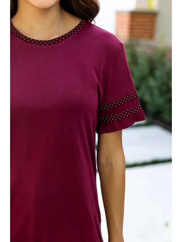 Polka Dot Trim Tee