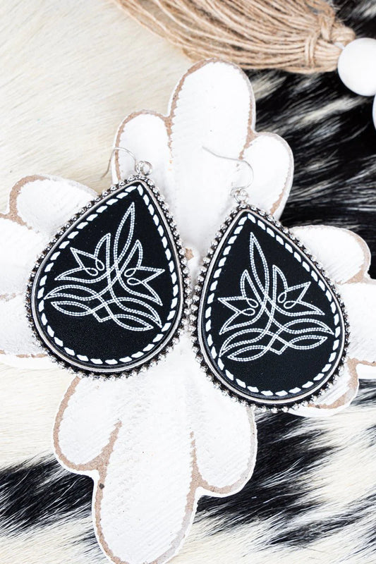 Prairie Stitched Teardrop Earrings