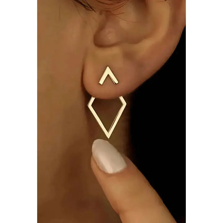 Rhombus Plated Stud Earrings